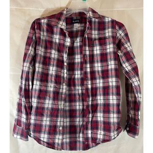 The Children's Place Red & White Plaid Button‎ Down Shirt Casual Cotton Size 14